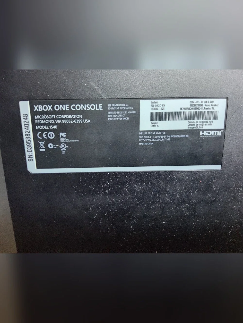 Xbox One 500GB Model 1540 Console Only As Is *WONT READ DISCS* Parts Or Repair